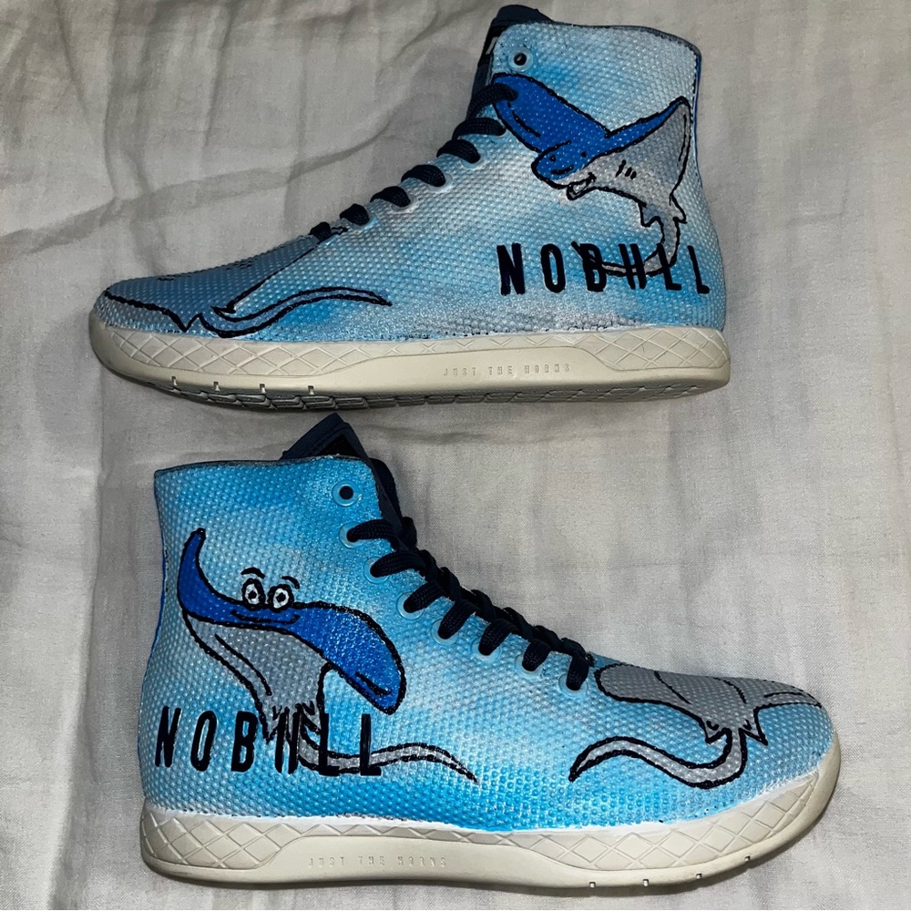 NOBULL Blue Athletic Shoes with Cartoon Design